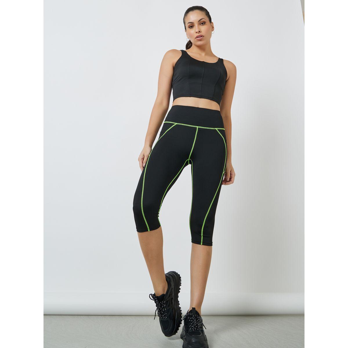 Styli Active Contrast Stitch & Side Pocket Detail Capri-women-clothing-sportswearandactivewear-bottoms-image-2