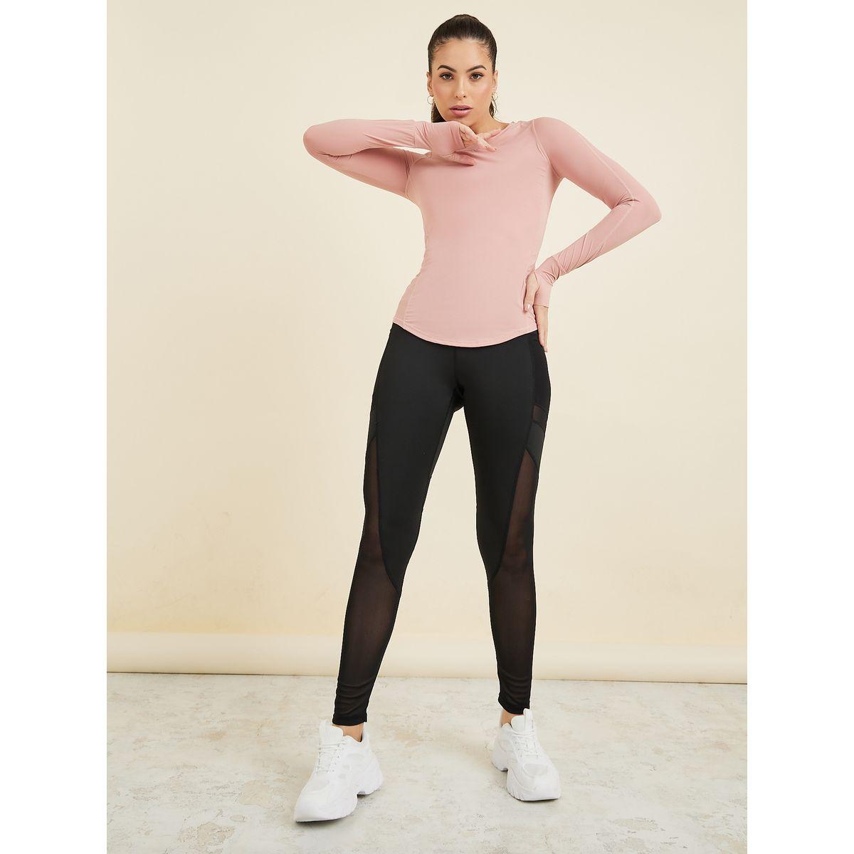 Styli Active Curved Hem Thumbhole Detail Fitted Top-women-clothing-sportswearandactivewear-tshirtsandvests-image-2