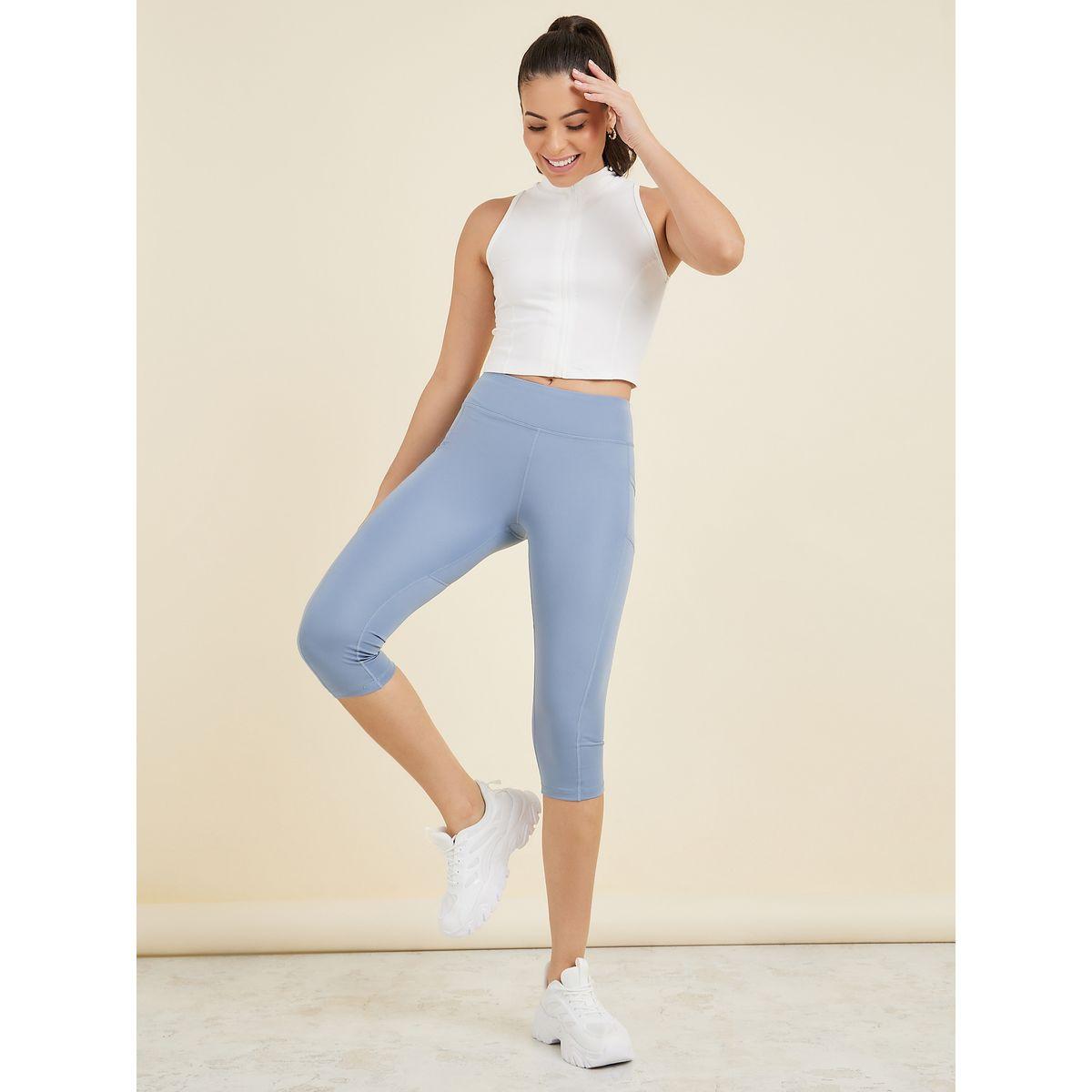 بنطال كابري بجيوب بنمط شبك-women-clothing-sportswearandactivewear-bottoms-image-2