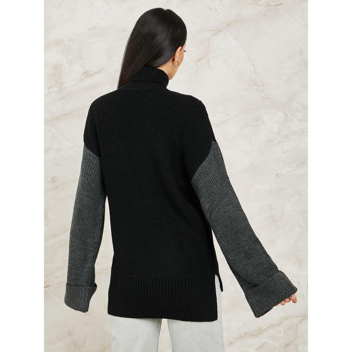 Styli Elevate Oversized Cable Knit Colorblock Sweater with Extended Sleeve-women-clothing-cardigansandjumpers-jumpers-image-6