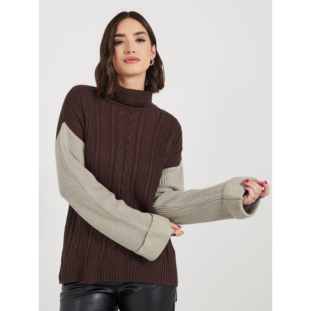 أفرول فضفاض بنمط كتل الالوان مع أكمام مُمتدة-women-clothing-cardigansandjumpers-jumpers-image-1