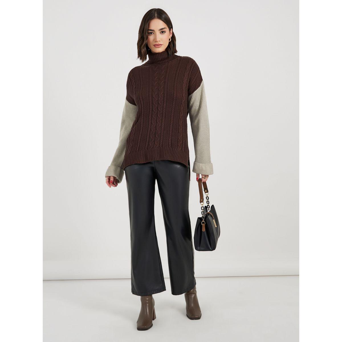 أفرول فضفاض بنمط كتل الالوان مع أكمام مُمتدة-women-clothing-cardigansandjumpers-jumpers-image-2