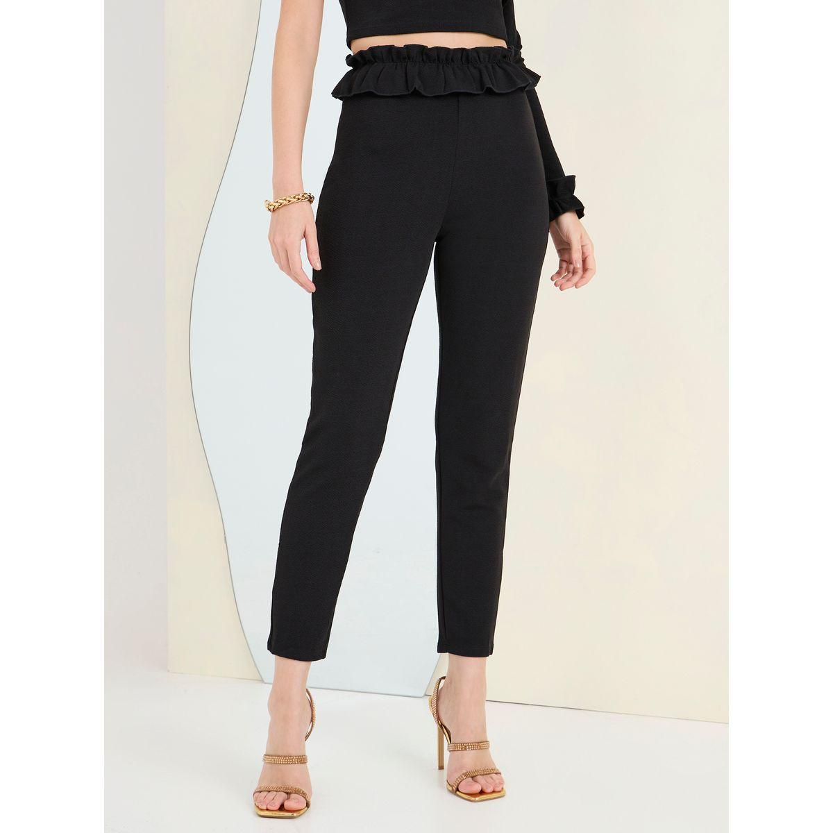Styli Ruffled One Shoulder Crop Top & Trouser Co-Ords-women-clothing-coordsets-image-5