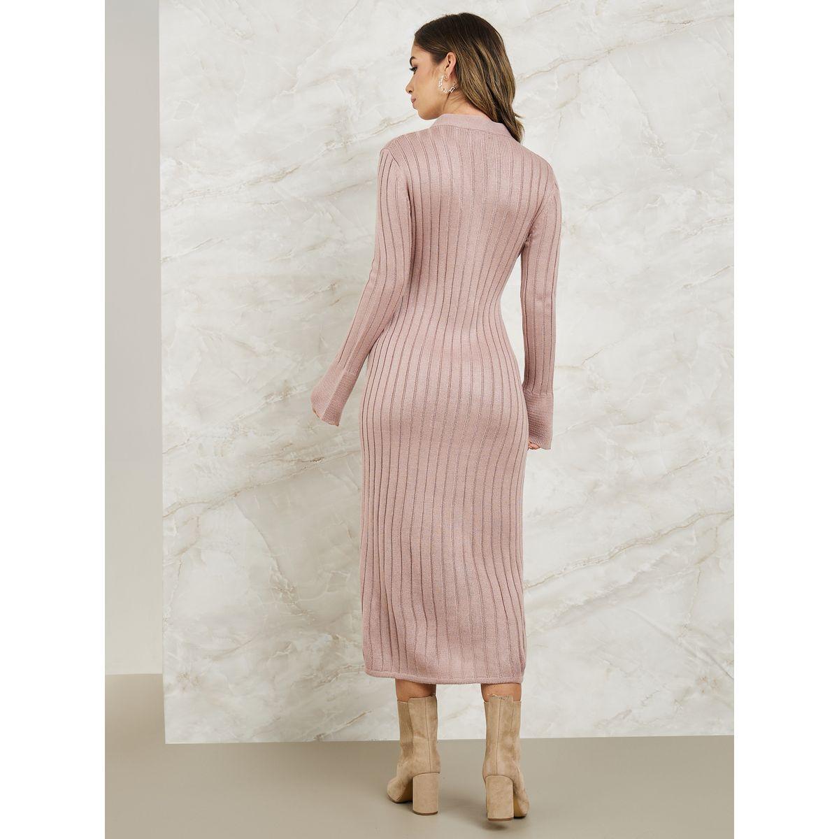 فستان ميدي ضيق بأزرار غلق-women-clothing-dresses-image-1