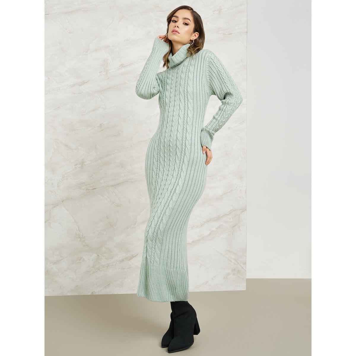 فستان ميدي بياقة عالية-women-clothing-dresses-image-1