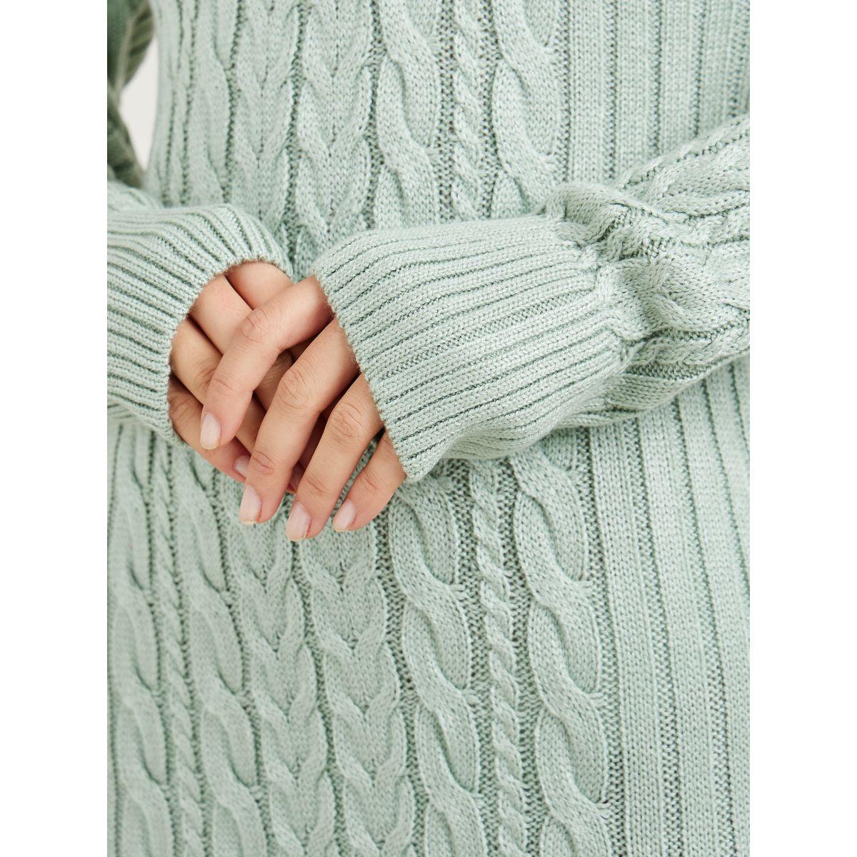 Styli Cable Knit Turtle Neck Sweater Midi Dress-women-clothing-dresses-image-3