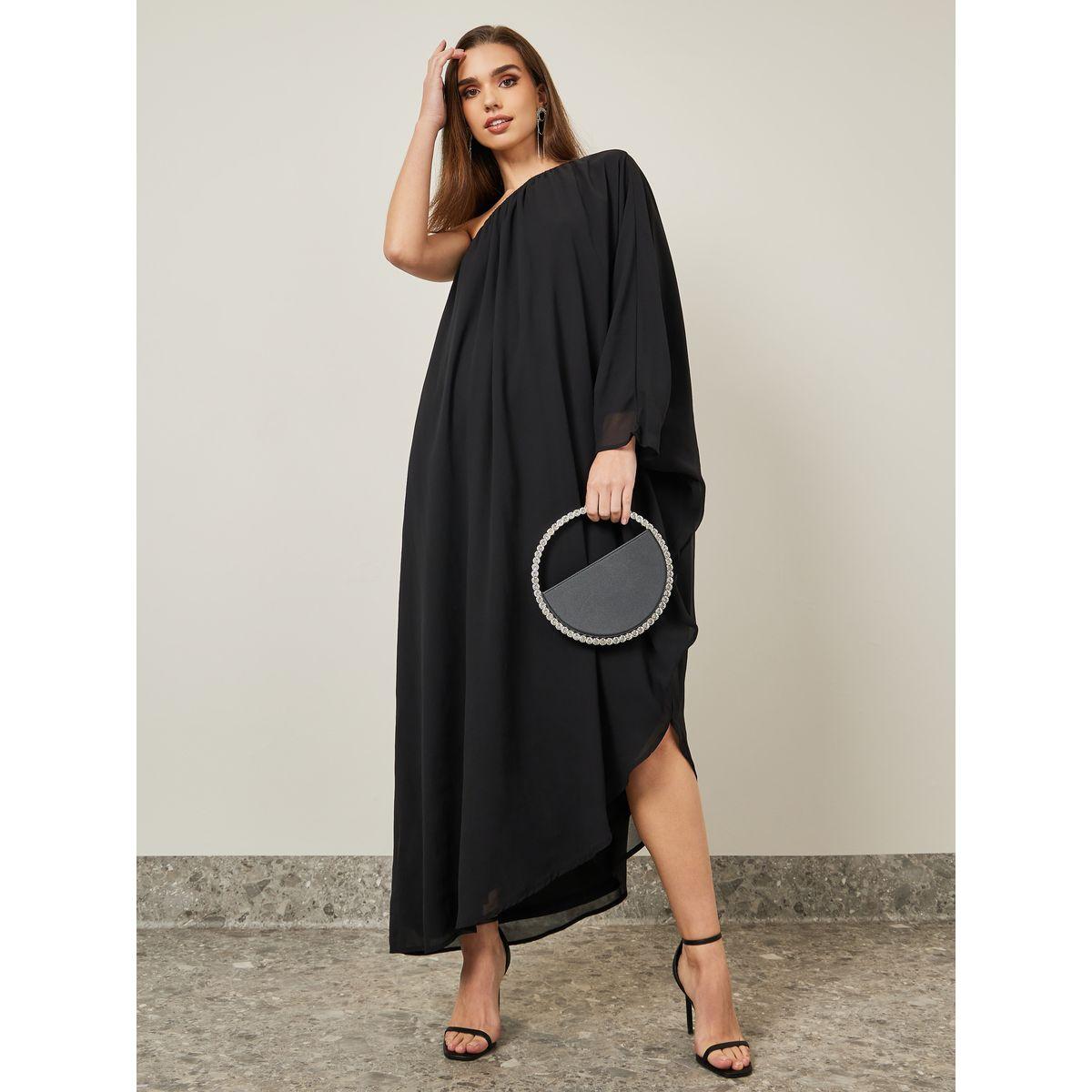 Styli One Shoulder Neck Shift Maxi Dress-women-clothing-dresses-image-1