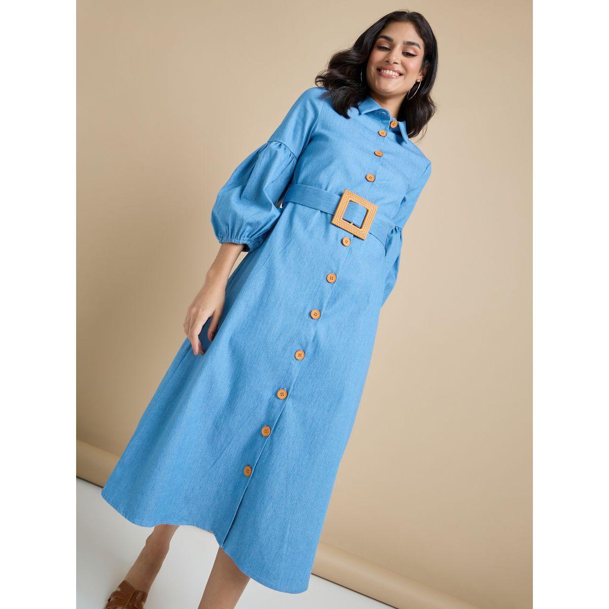 فستان ميدي بأكمام بيشوب-women-clothing-dresses-image-2