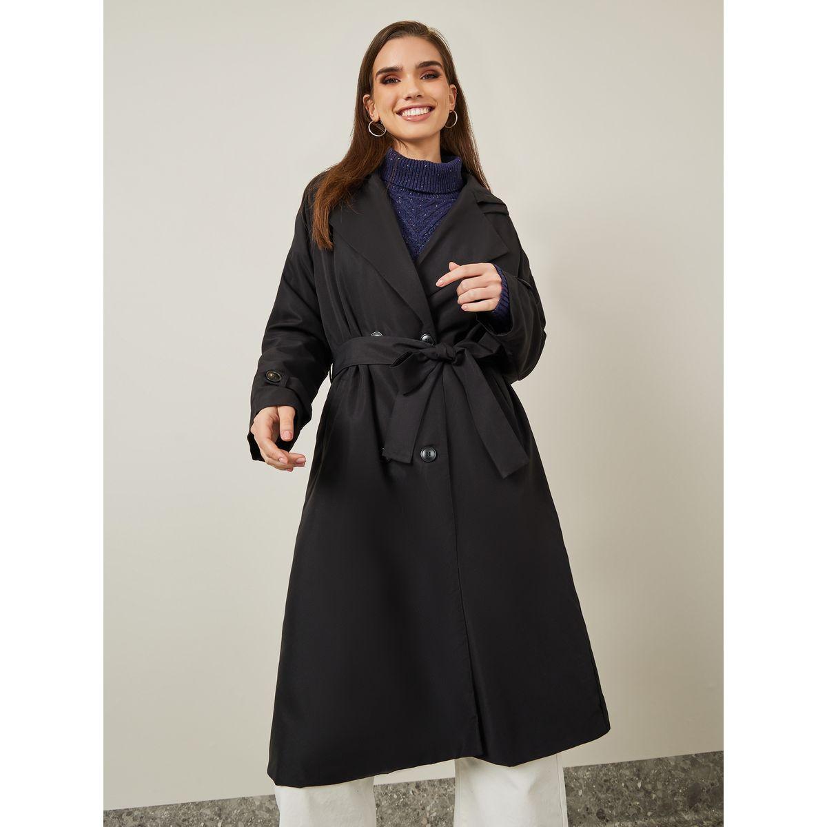 Styli Double Breasted Midi Trench Coat With Hood-women-winterwear-coatsandjackets-coats-image-1
