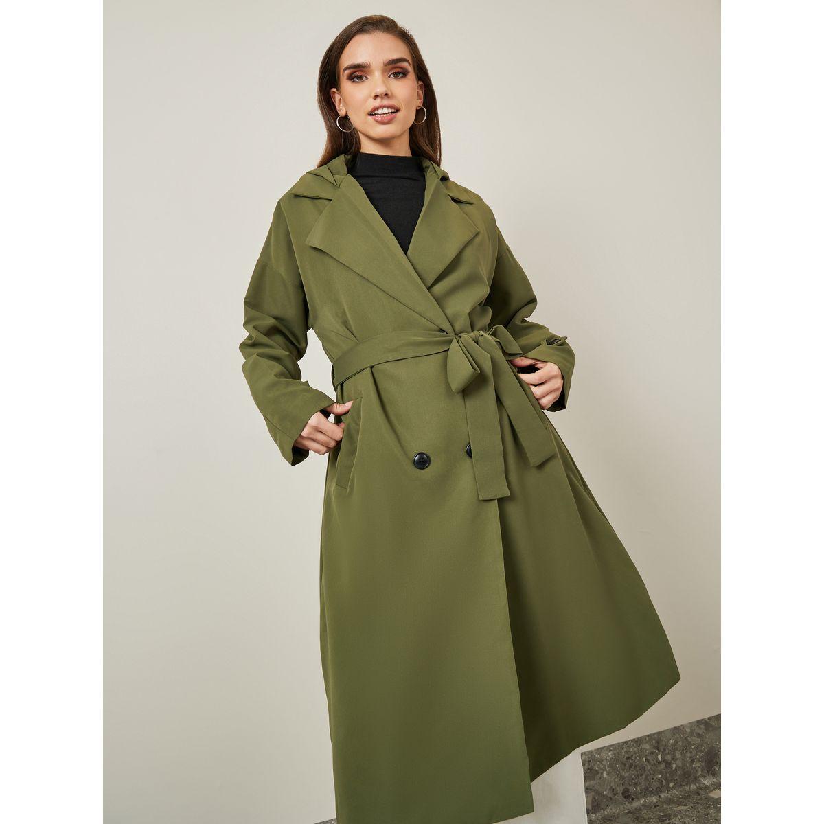 Styli Double Breasted Midi Trench Coat With Hood-women-clothing-coatsandjackets-coats-image-1