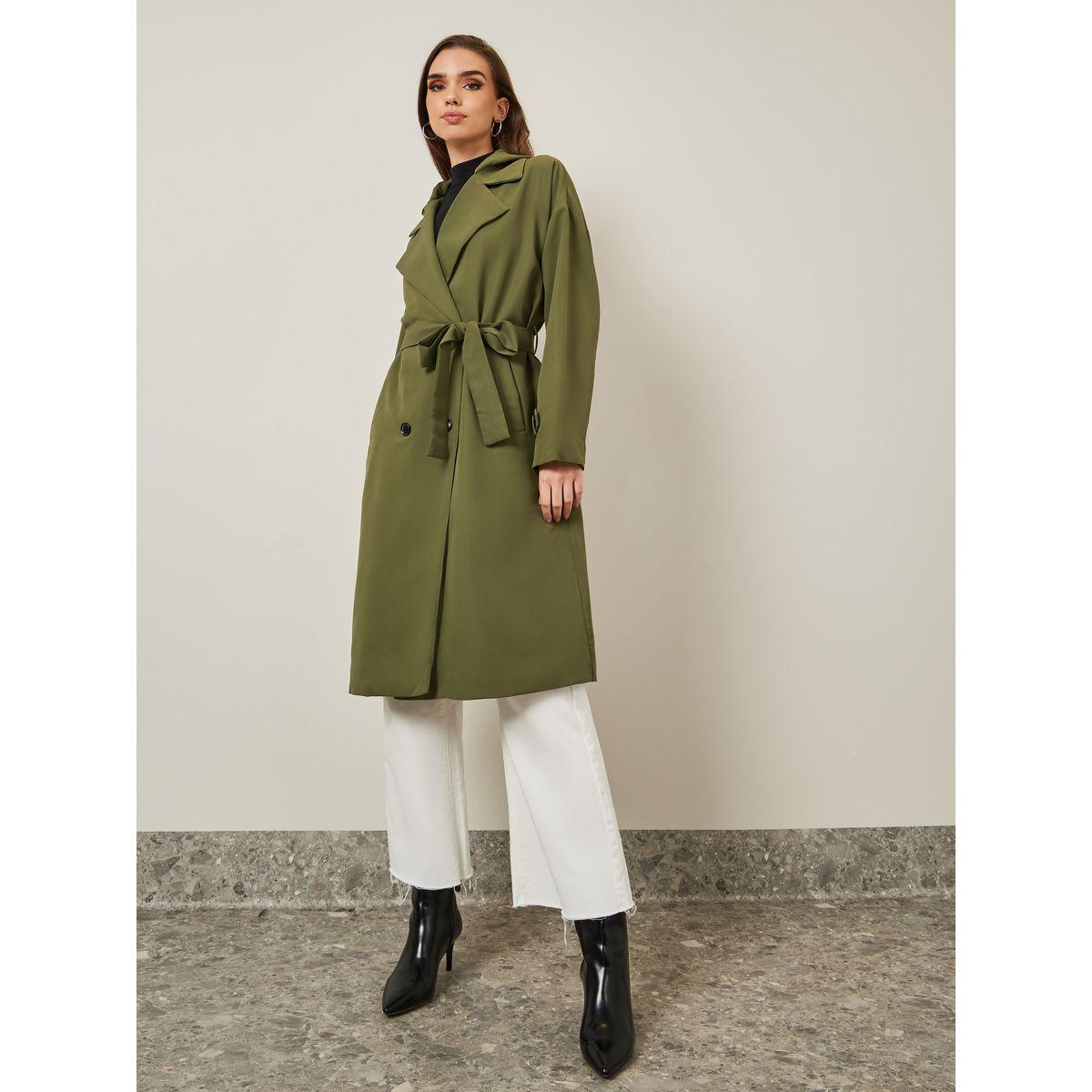 Styli Double Breasted Midi Trench Coat With Hood-women-clothing-coatsandjackets-coats-image-2
