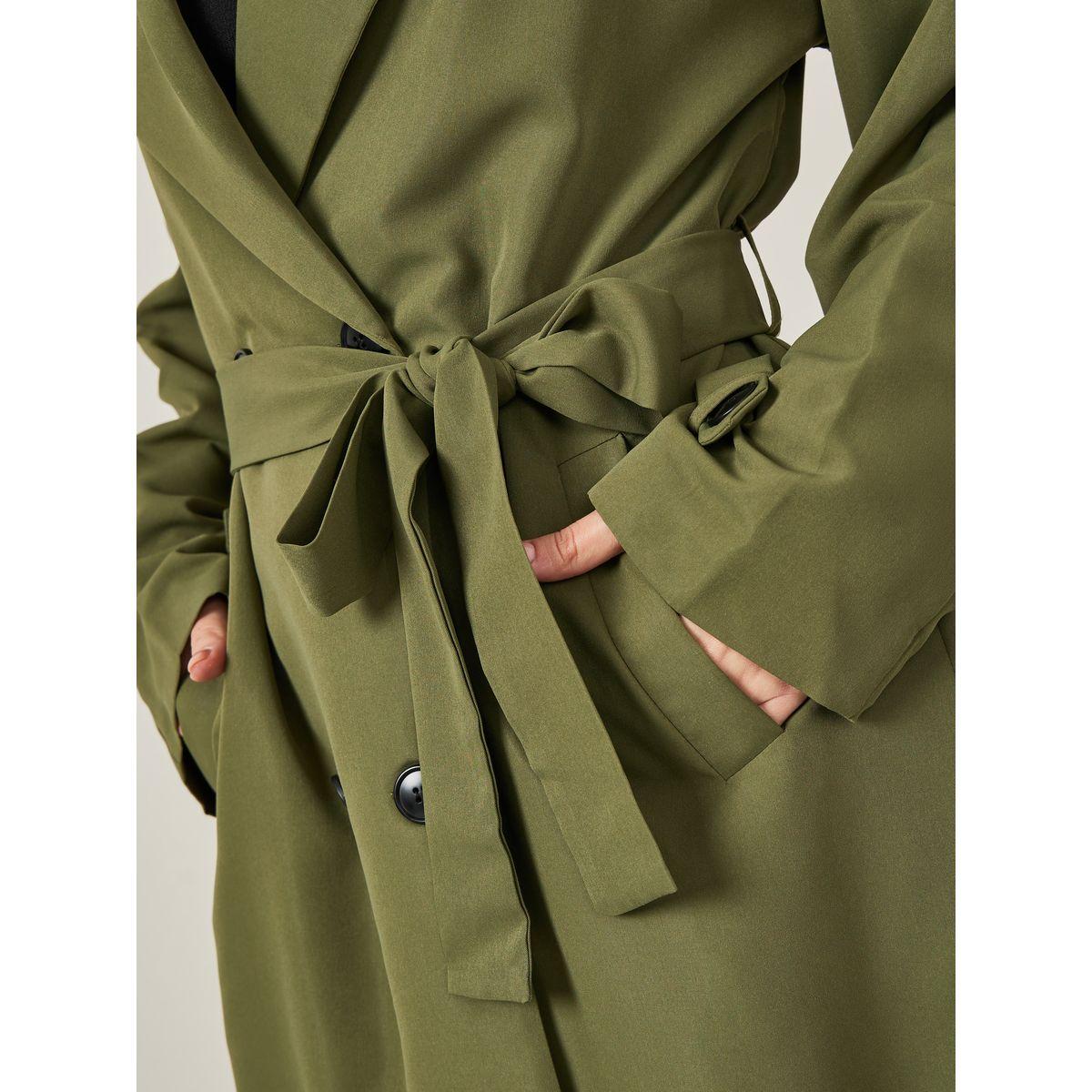 Styli Double Breasted Midi Trench Coat With Hood-women-clothing-coatsandjackets-coats-image-4