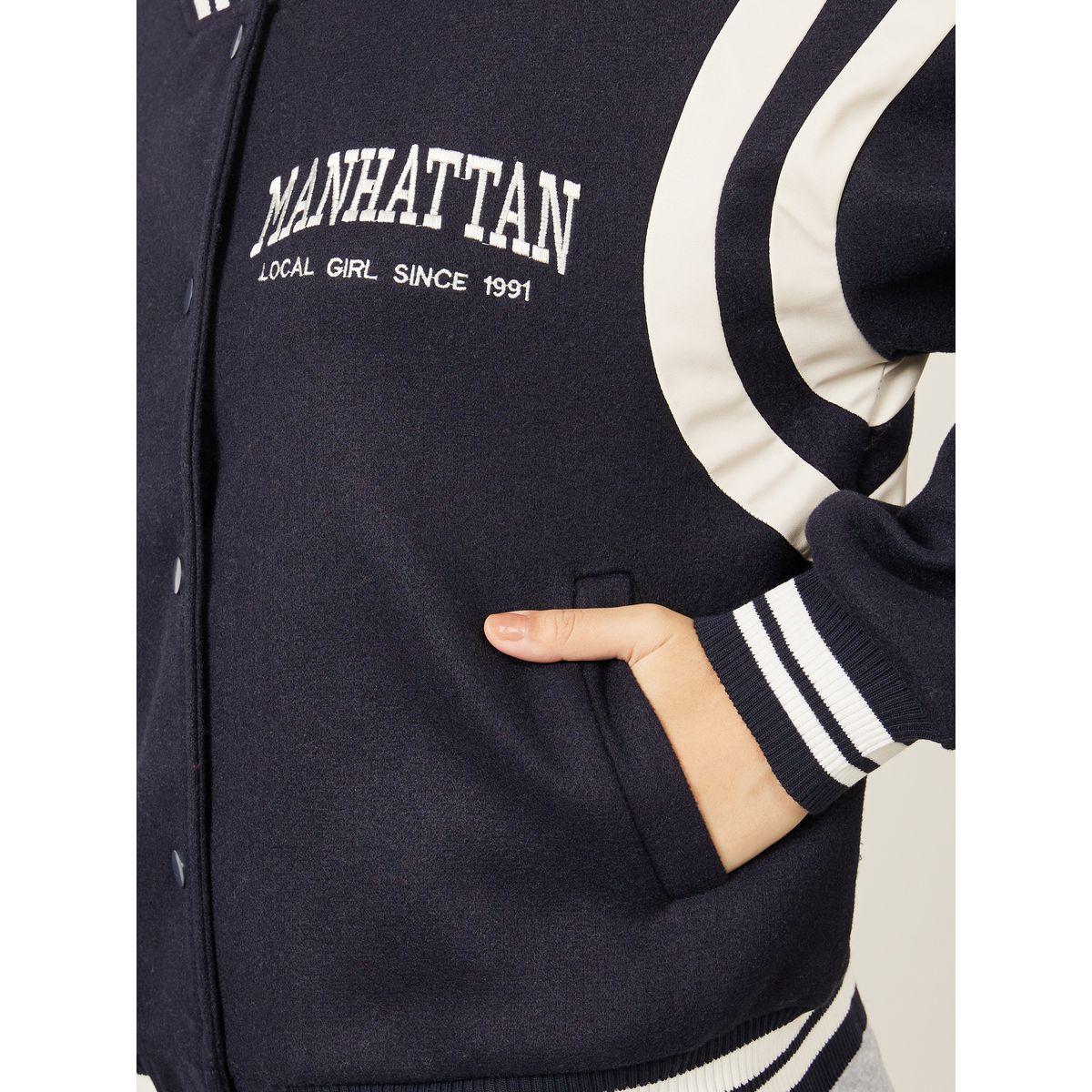Styli Oversized Varsity Bomber Jacket-women-winterwear-coatsandjackets-jackets-image-5