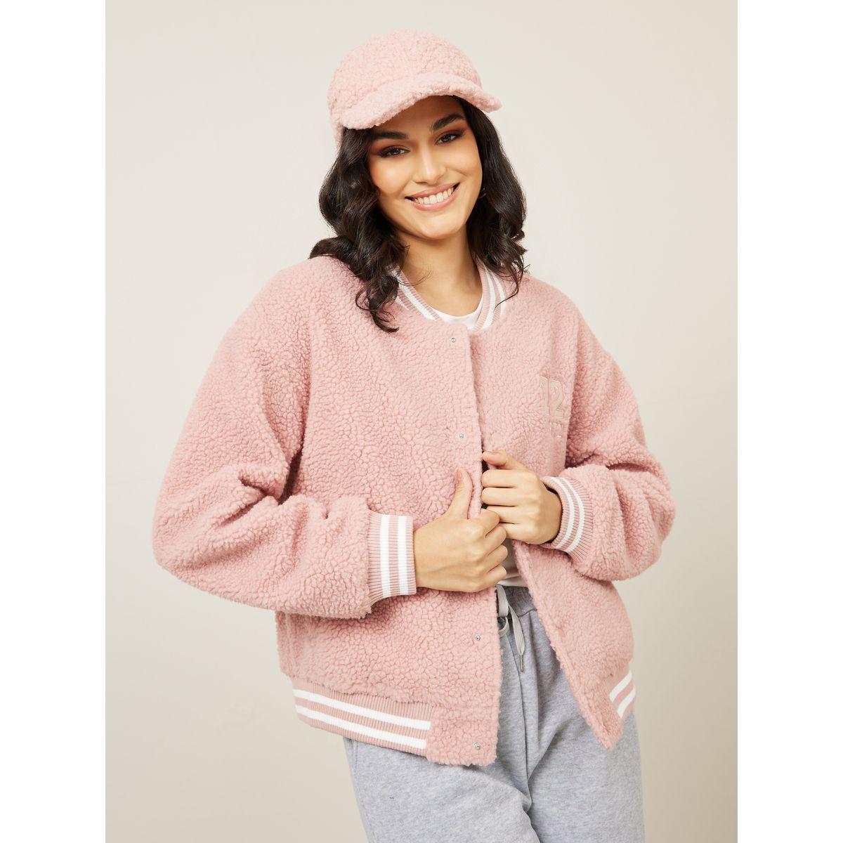 Styli Regular Fit Faux Fur Bomber Jacket-women-winterwear-coatsandjackets-jackets-image-2
