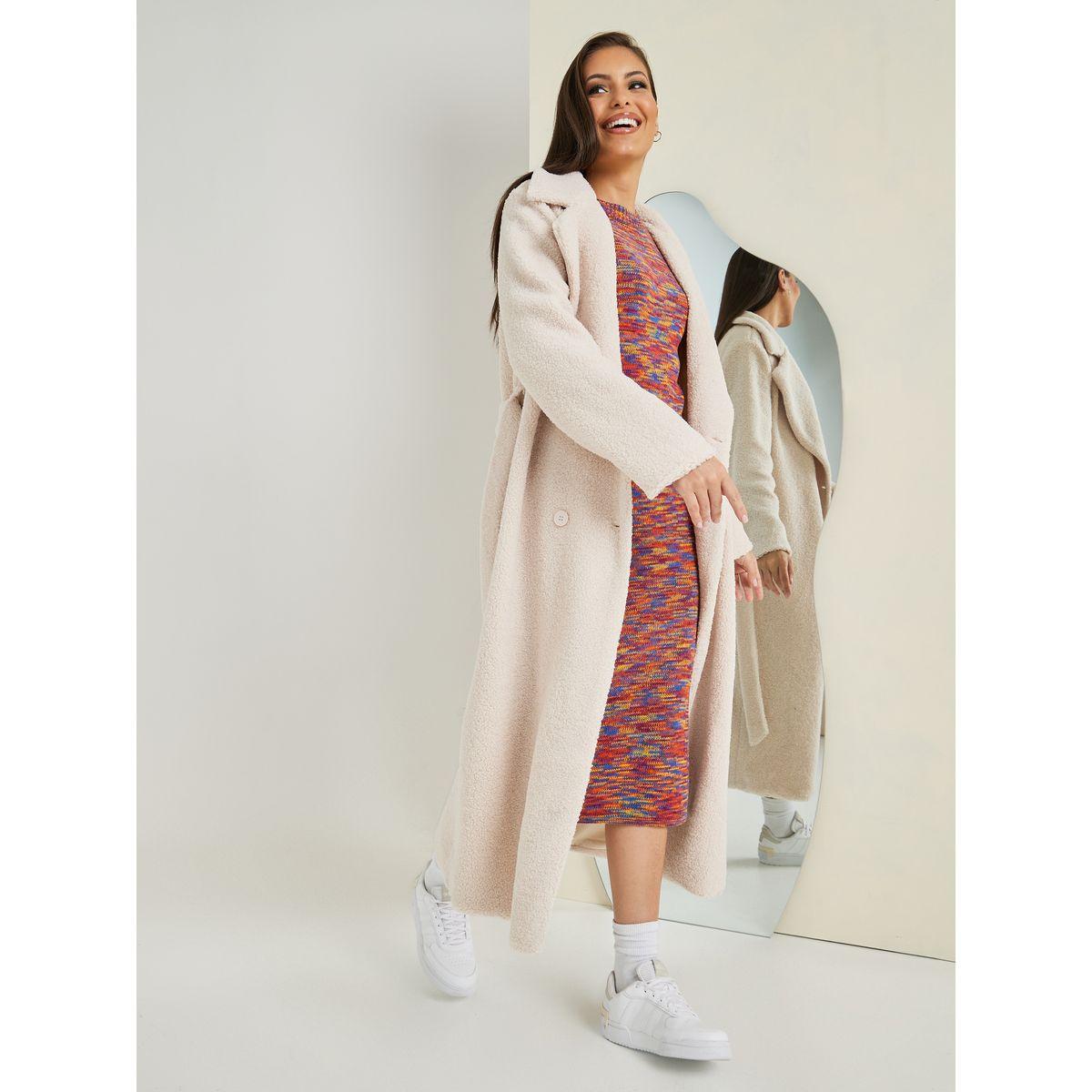 Styli Regular Fit Faux Fur Belted Midi Coat-women-clothing-coatsandjackets-coats-image-1