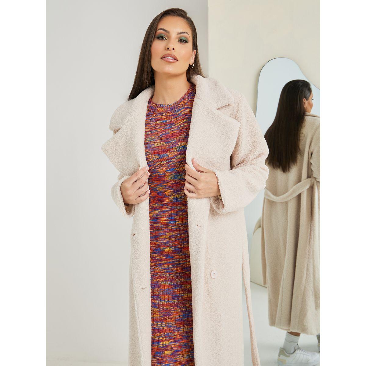 Styli Regular Fit Faux Fur Belted Midi Coat-women-clothing-coatsandjackets-coats-image-2