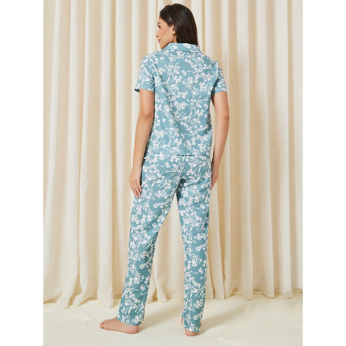 Styli Unwind Floral Print Button Through Shirt & Pyjama Set-women-clothing-nightwear-pyjamas-longsets-image-6