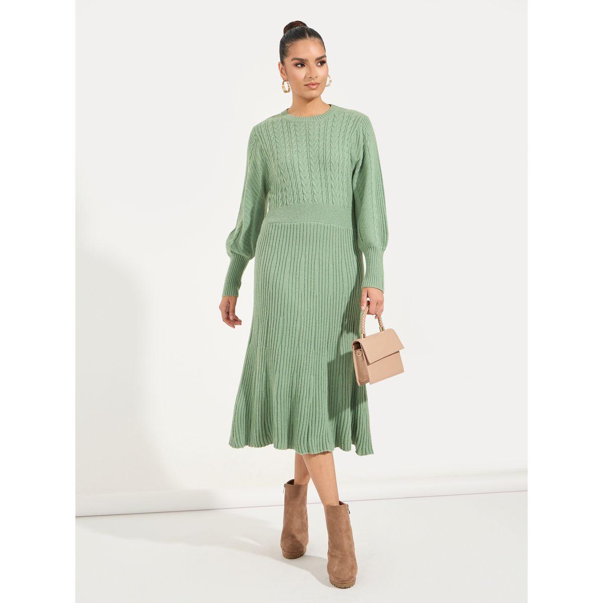 Styli Limited Textured Cable Knit Sweater Midi Dress-women-clothing-dresses-image-4