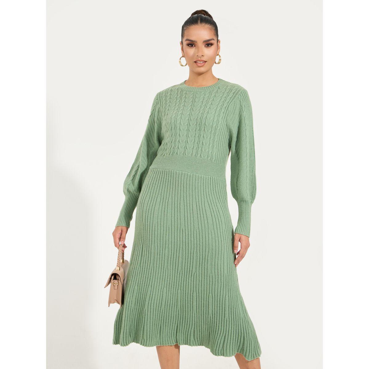 Styli Limited Textured Cable Knit Sweater Midi Dress-women-clothing-dresses-image-5