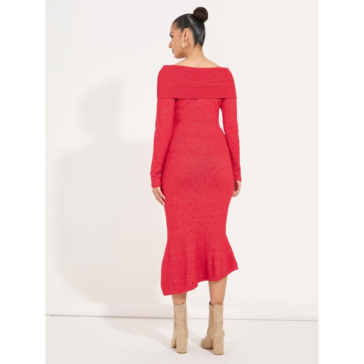 Styli Limited Off Shoulder Mermaid Hem Sweater Midi Dress-women-clothing-dresses-image-6