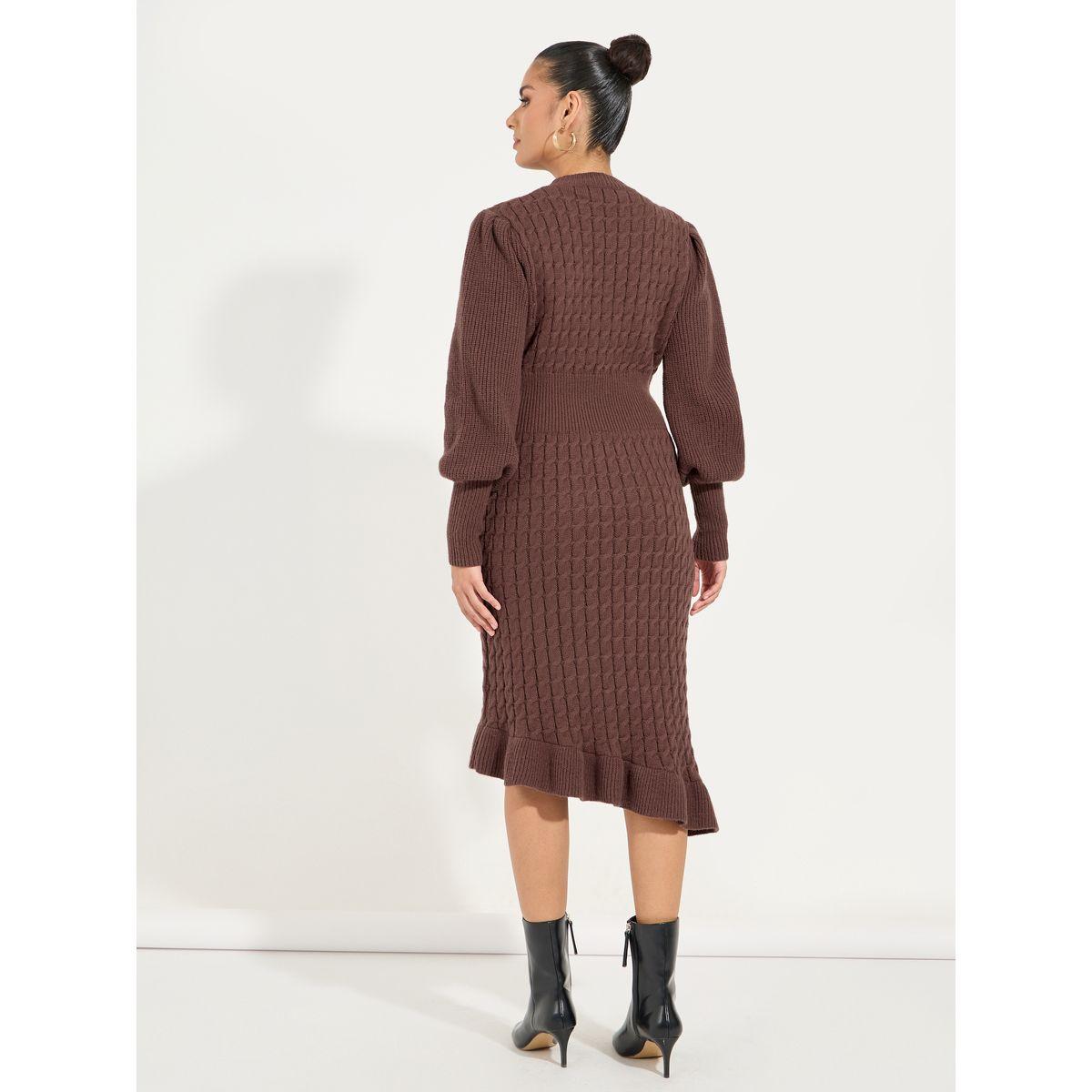 Styli Limited Asymmetric Hem Textured Sweater Midi Dress-women-clothing-dresses-image-6