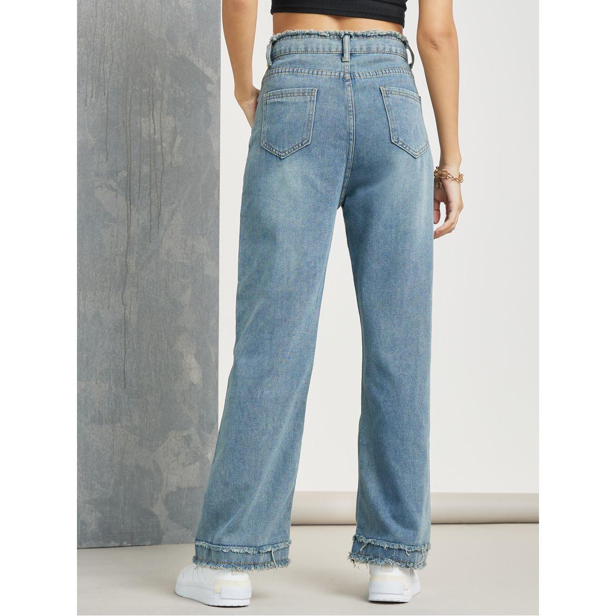 جينز بأرجل مستقيمة وحواف ممزقة-women-clothing-bottoms-jeans-image-4