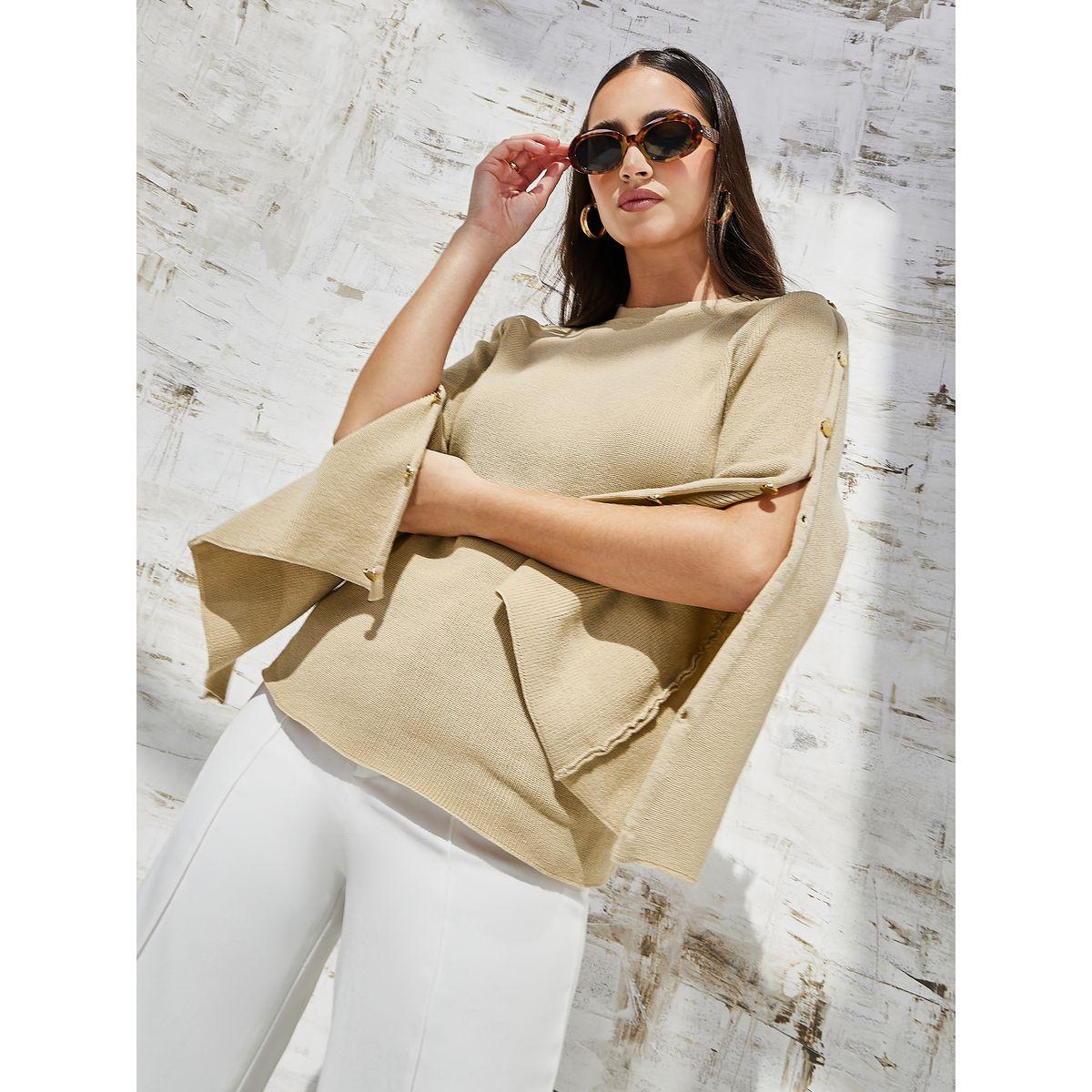 سويتر مضلع مع أكمام بأزرار-women-clothing-cardigansandjumpers-jumpers-image-1