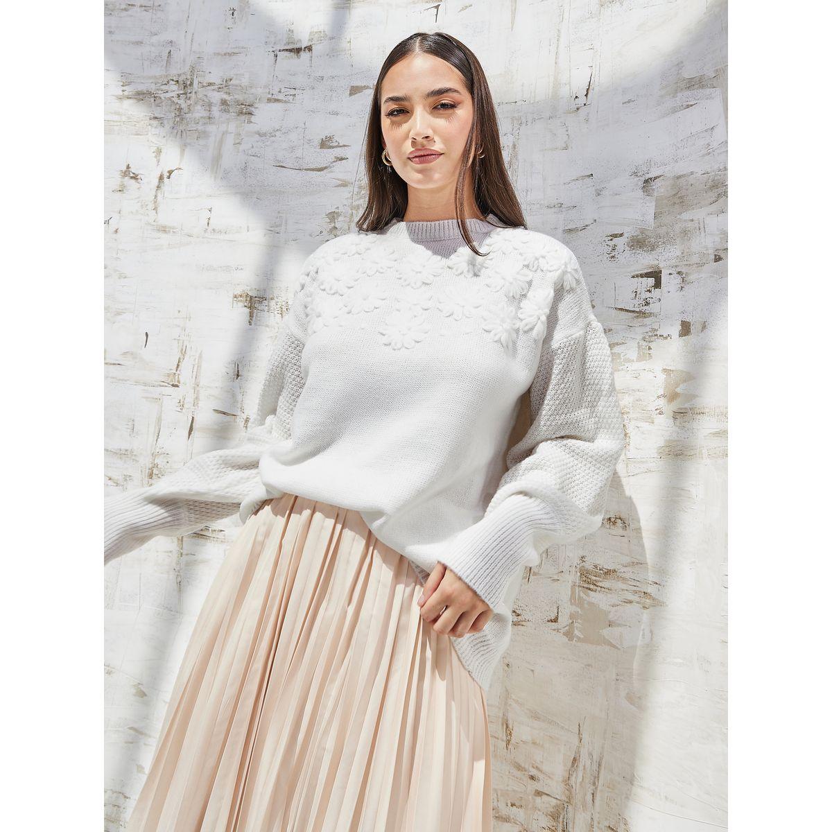 Styli Elevate Oversized Floral Embroidered Knit Sweater-women-clothing-cardigansandjumpers-jumpers-image-1