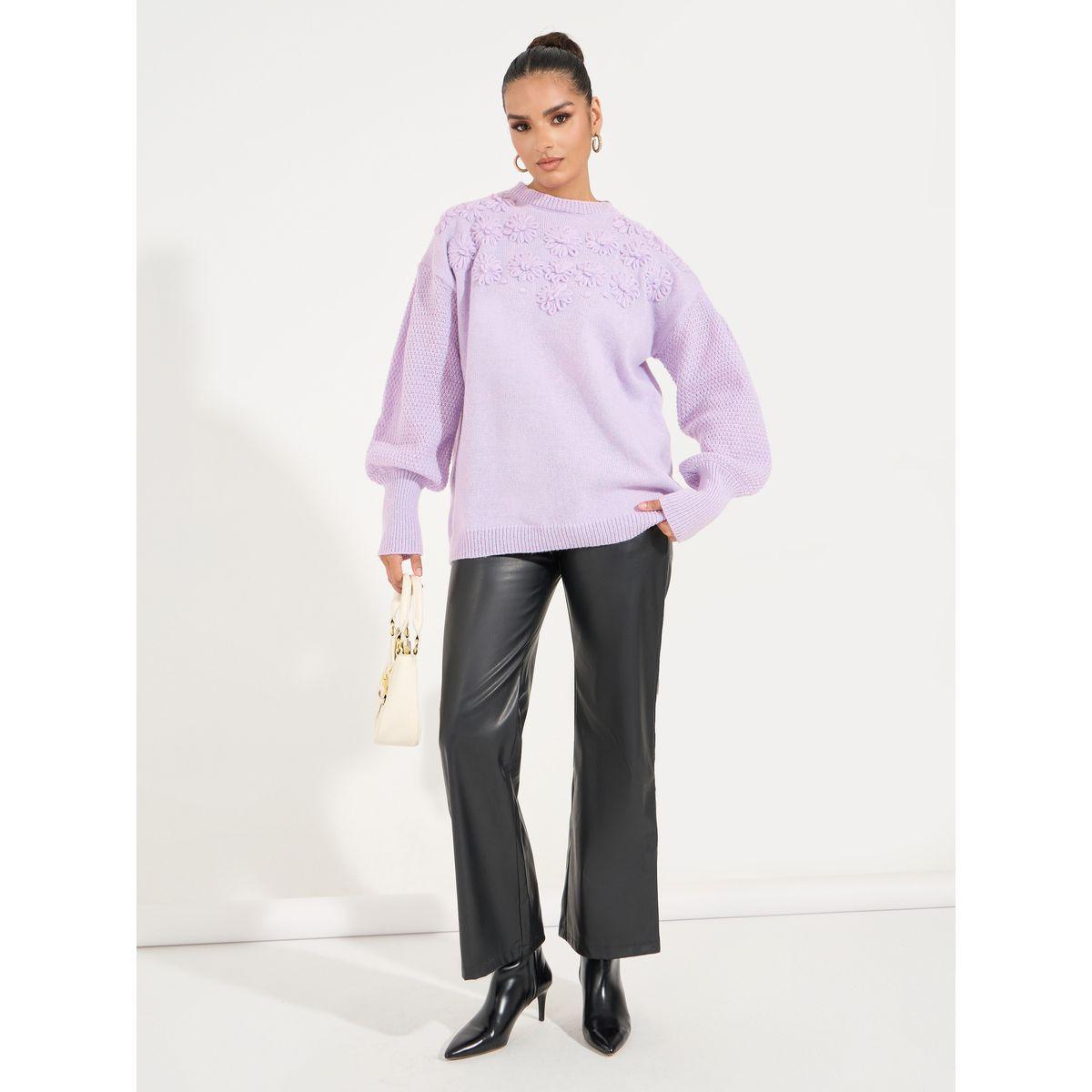 Styli Elevate Oversized Floral Embroidered Knit Sweater-women-clothing-cardigansandjumpers-jumpers-image-2