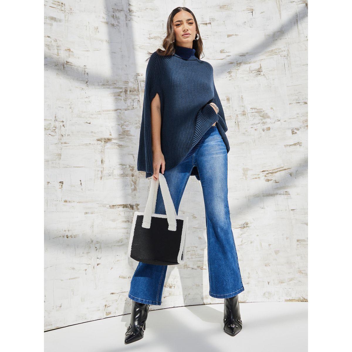 Styli Elevate Turtle Neck Chunky Knit Cloak Sweater-women-clothing-cardigansandjumpers-jumpers-image-1
