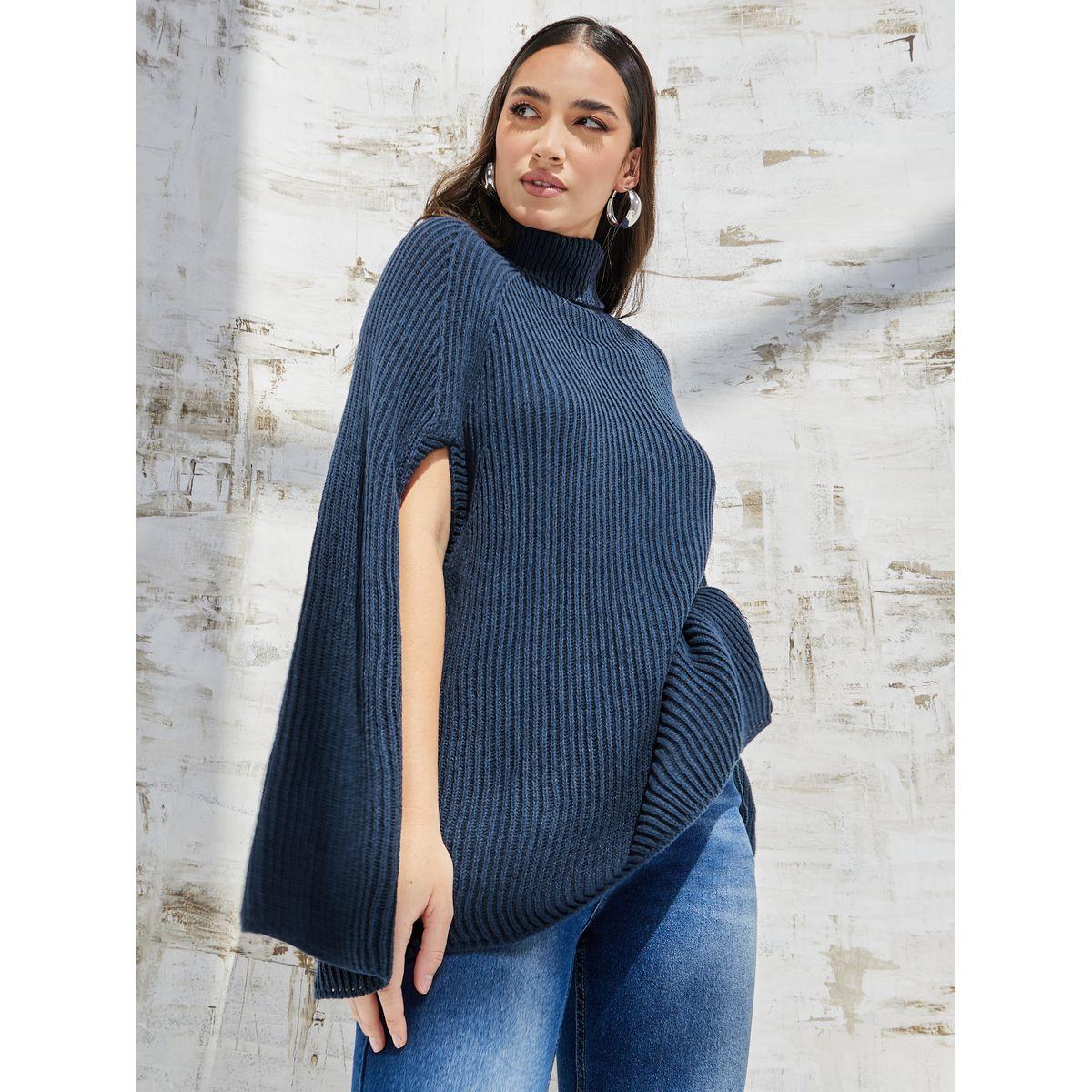 Styli Elevate Turtle Neck Chunky Knit Cloak Sweater-women-clothing-cardigansandjumpers-jumpers-image-4