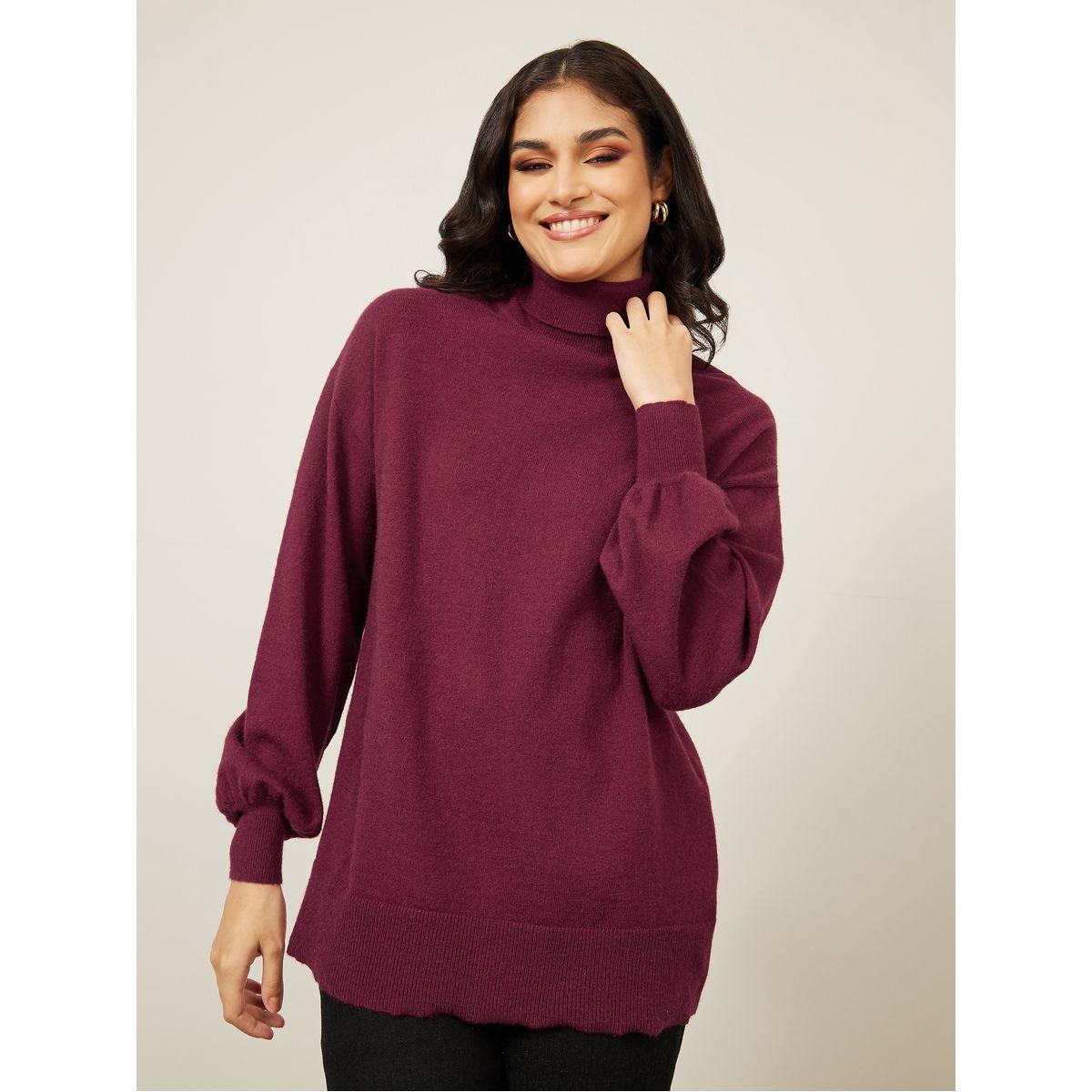 سويتر طويل سادة بياقة عالية-women-clothing-cardigansandjumpers-jumpers-image-2