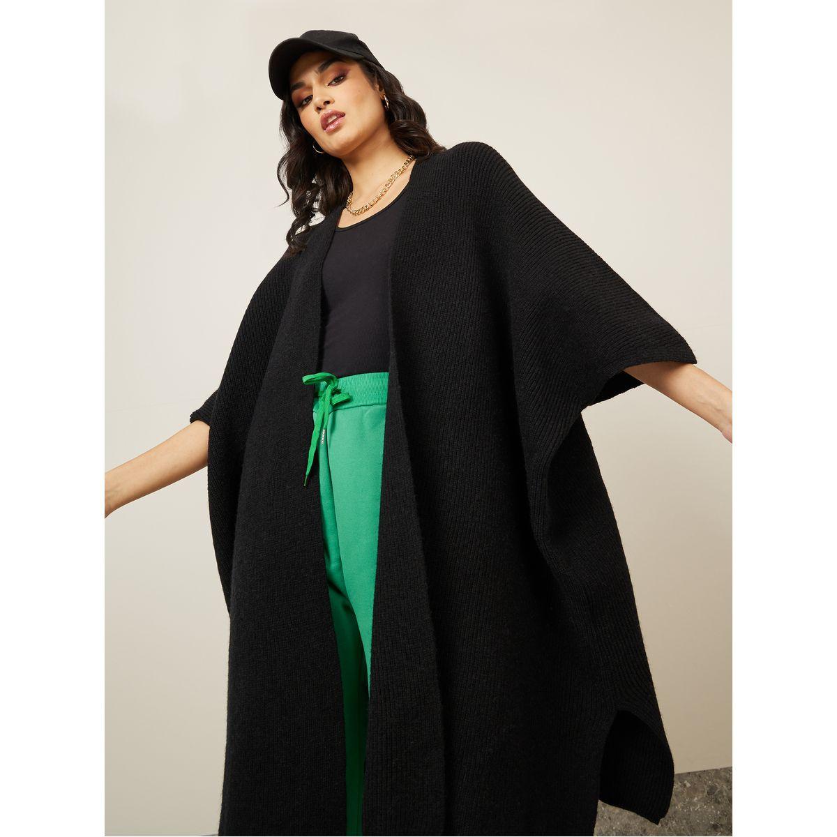 Styli Oversized Knitted Open Front Longline Cardigan-women-winterwear-cardigansandjumpers-cardigans-image-1