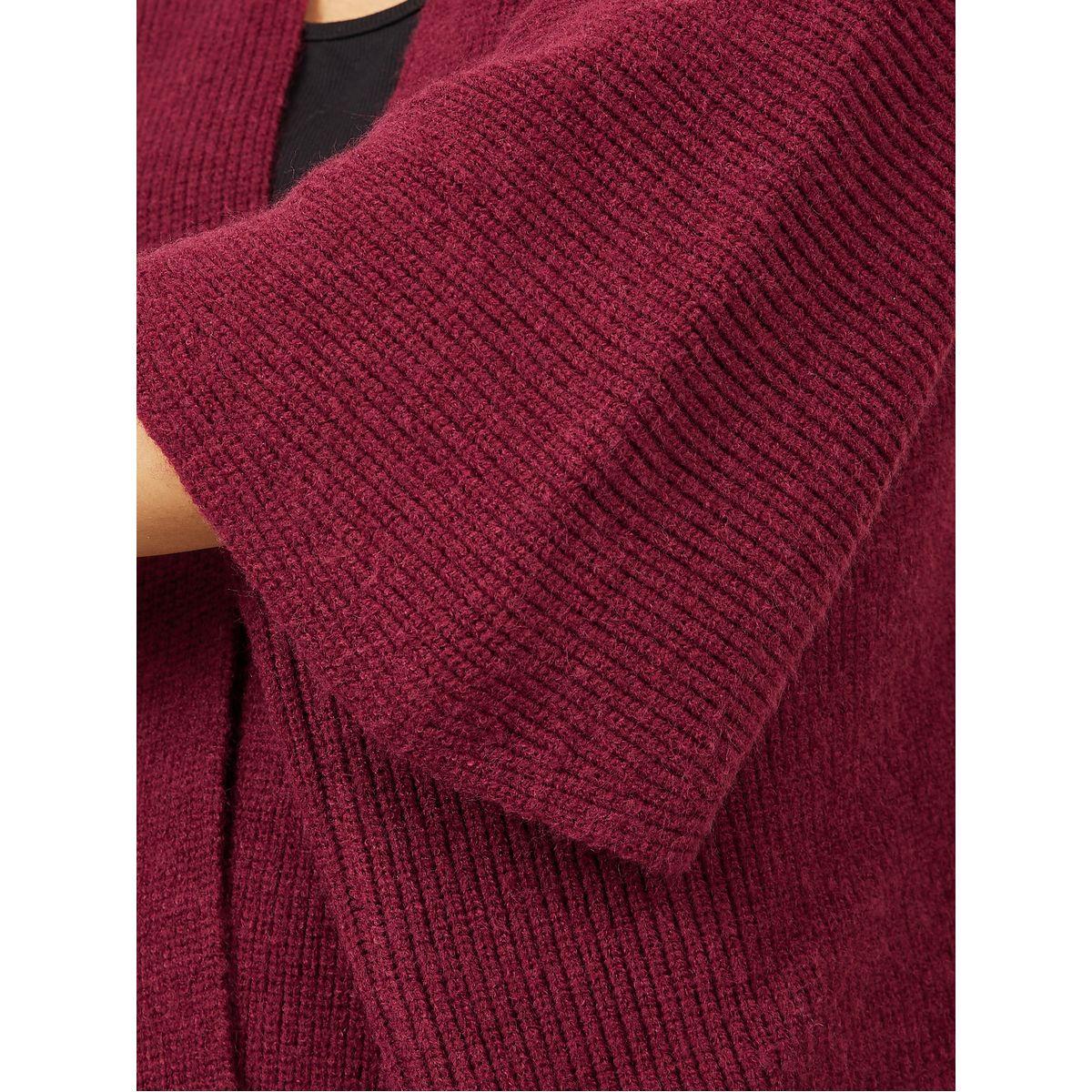 Styli Oversized Knitted Open Front Longline Cardigan-women-winterwear-cardigansandjumpers-cardigans-image-3