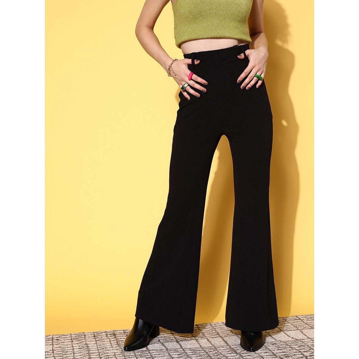 Sassafras X Styli Solid Flare Fit Trousers-women-clothing-bottoms-trousers-image-1