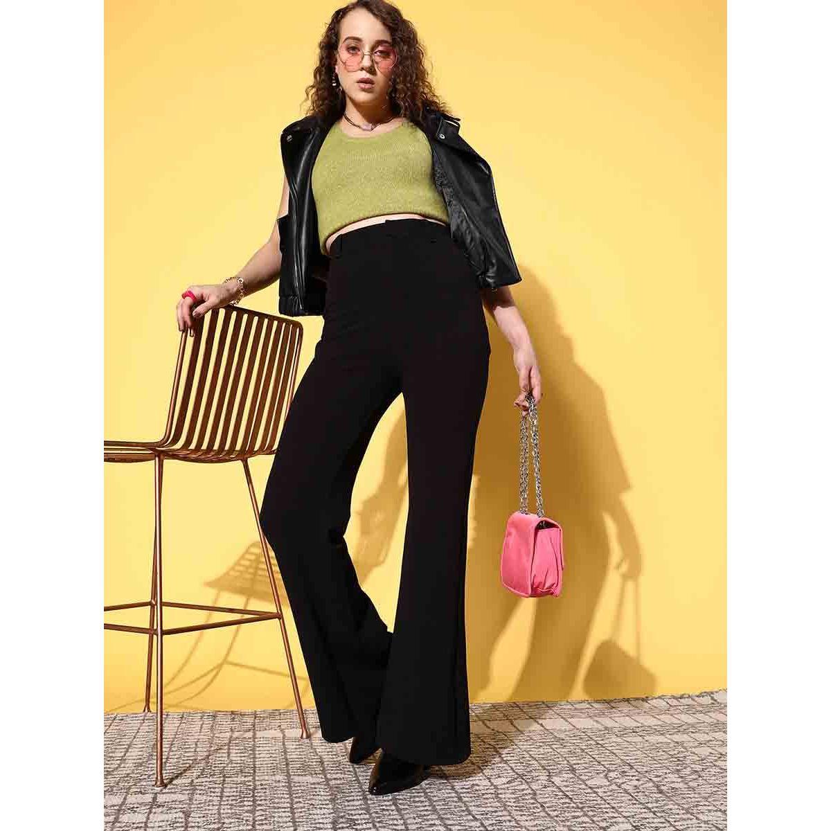 بنطال سادة بقصة واسعة ساسافراس × ستايلي-women-clothing-bottoms-trousers-image-2