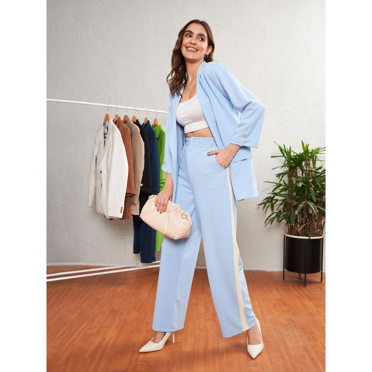 بنطال سادة بقصة مستقيمة ساسافراس × ستايلي-women-clothing-bottoms-trousers-image-2