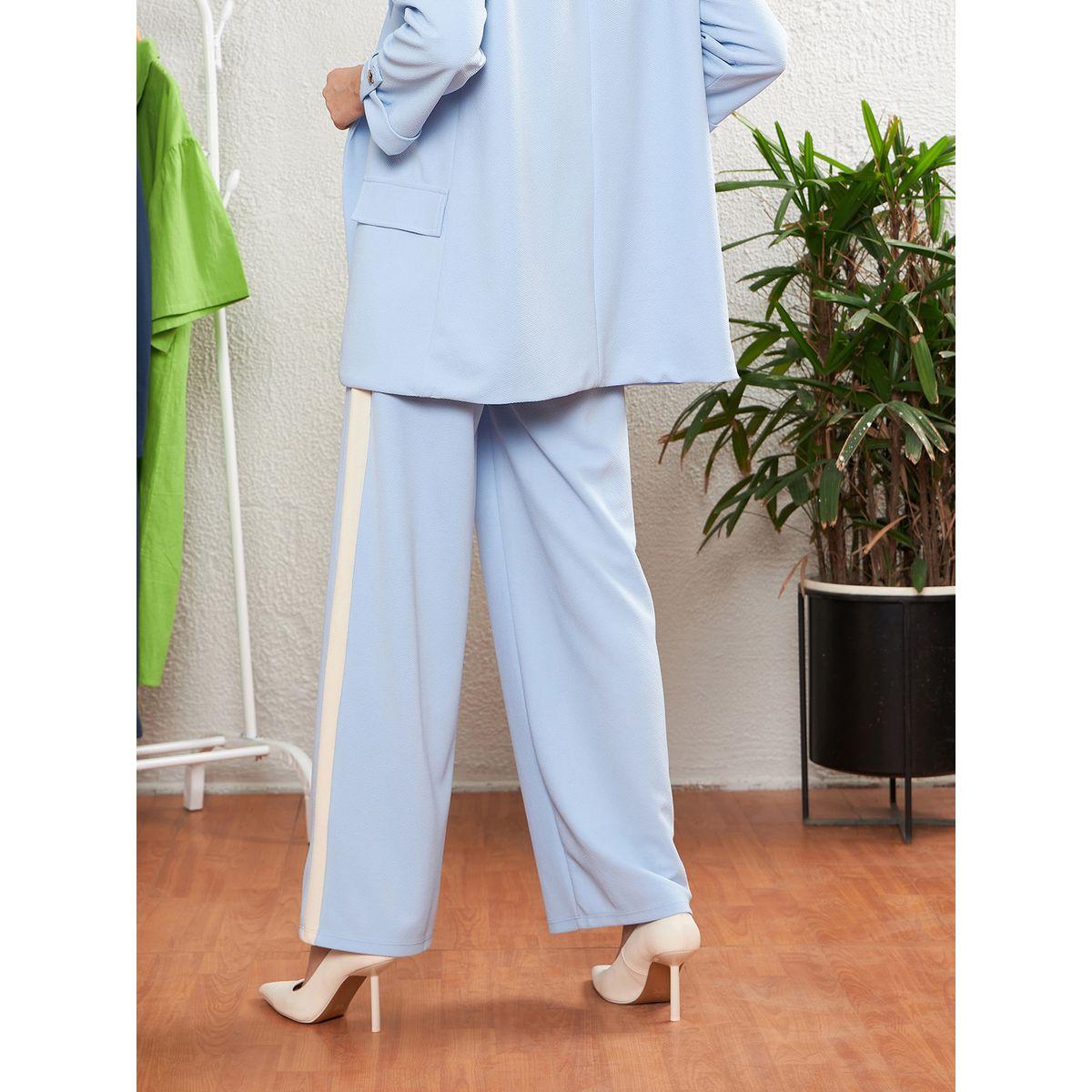 بنطال سادة بقصة مستقيمة ساسافراس × ستايلي-women-clothing-bottoms-trousers-image-5