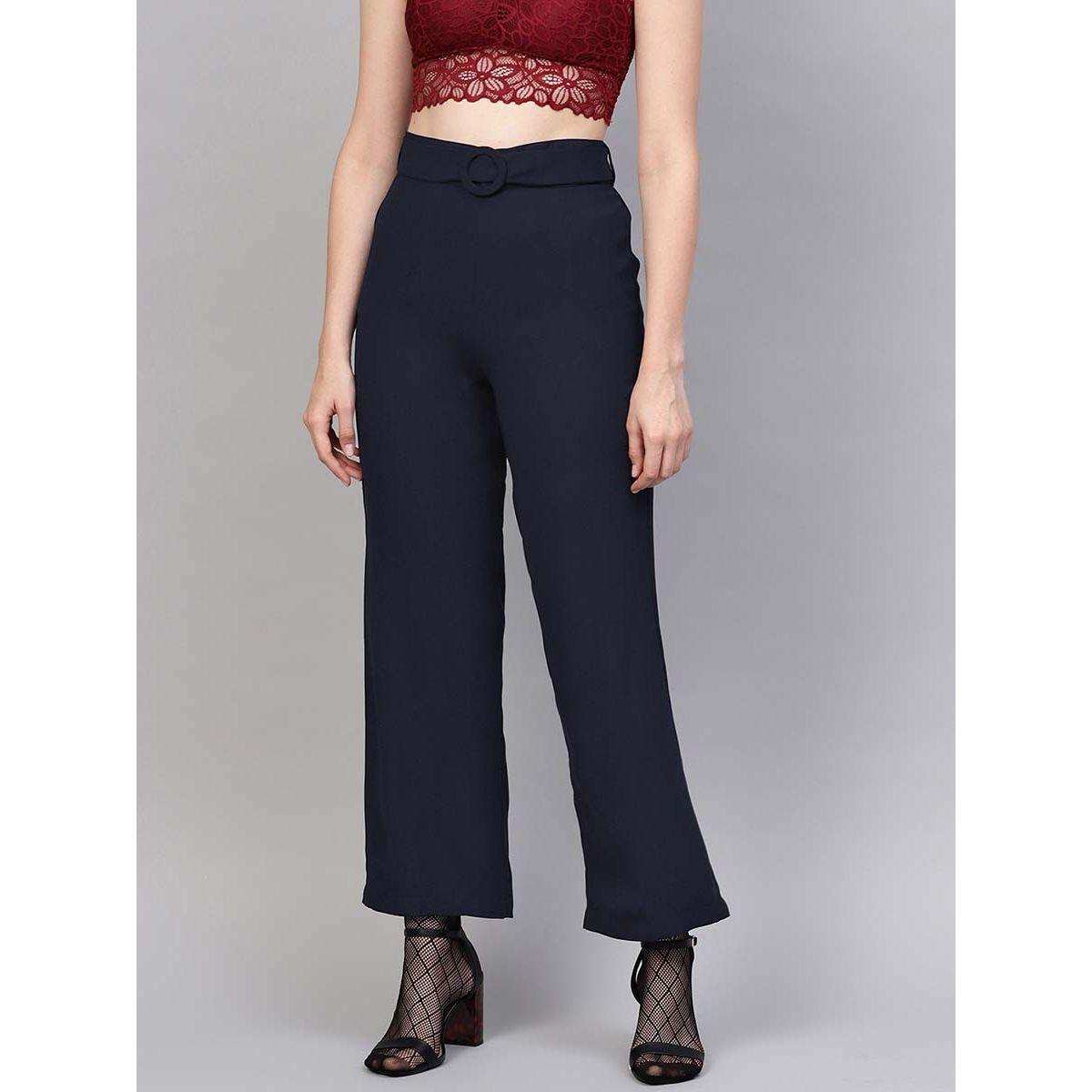 بنطال سادة بقصة واسعة ساسافراس × ستايلي-women-clothing-bottoms-trousers-image-1