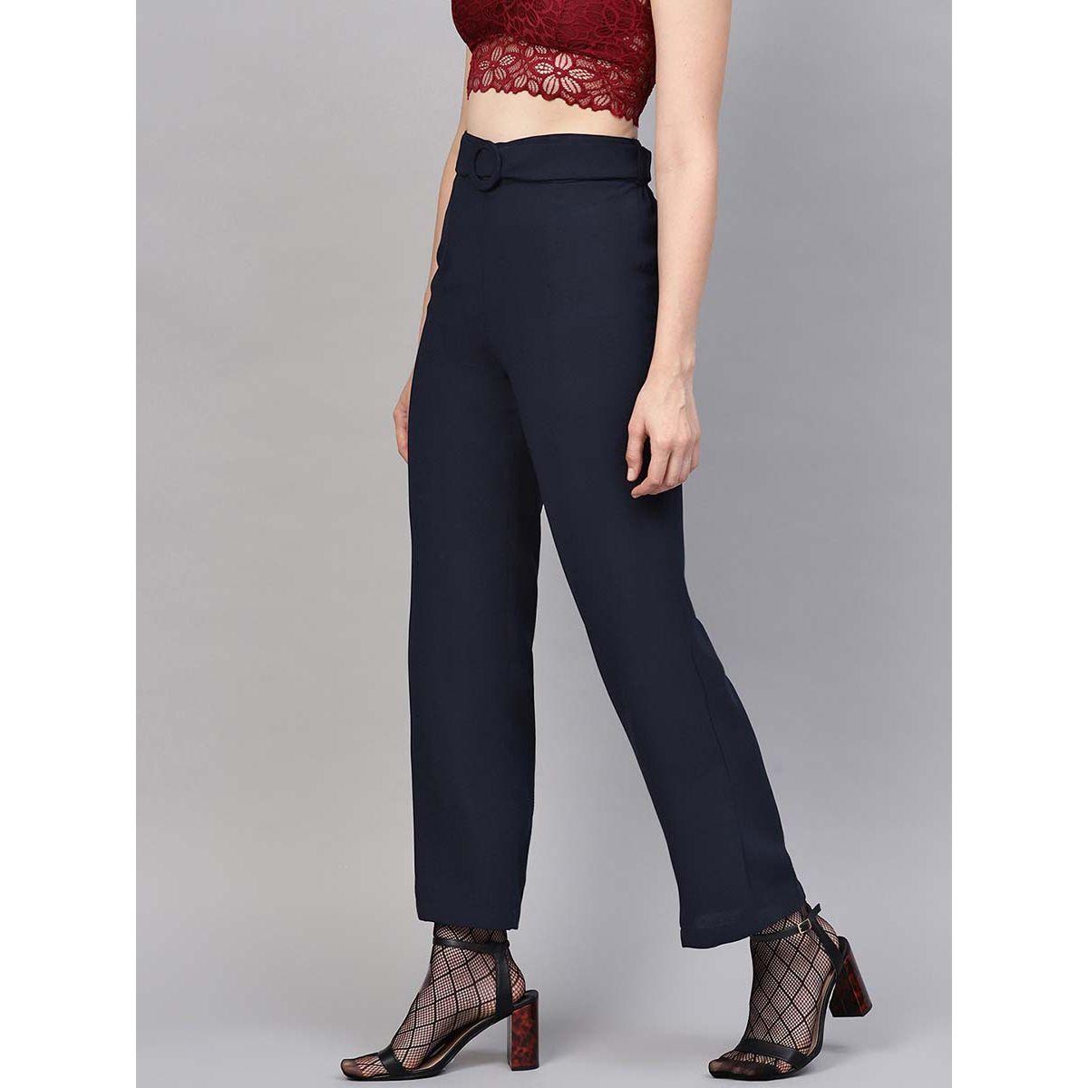 بنطال سادة بقصة واسعة ساسافراس × ستايلي-women-clothing-bottoms-trousers-image-2