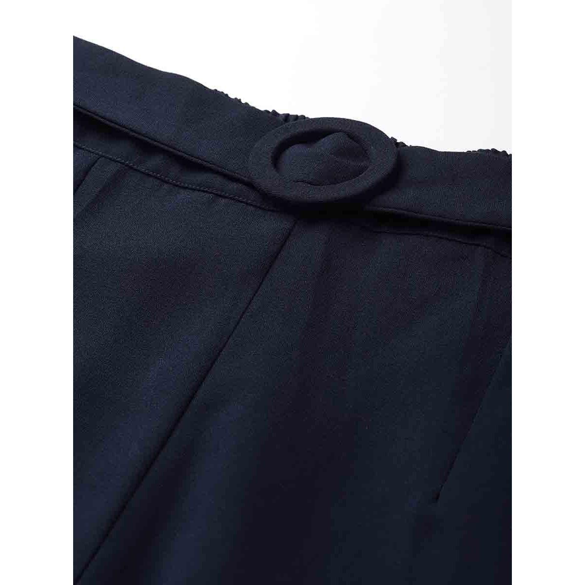 بنطال سادة بقصة واسعة ساسافراس × ستايلي-women-clothing-bottoms-trousers-image-5