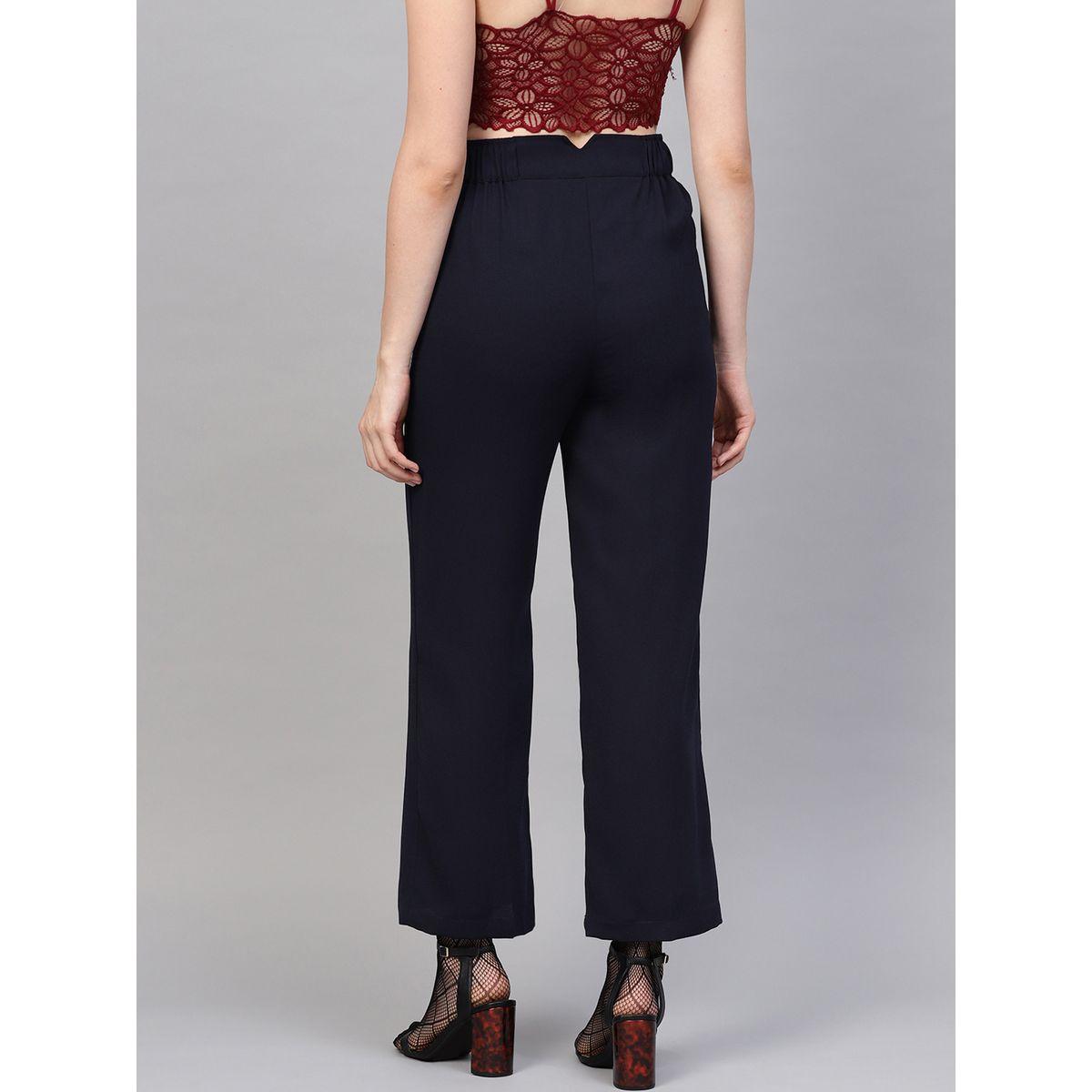 بنطال سادة بسحاب غلق جانبي ساسافراس × ستايلي-women-clothing-bottoms-trousers-image-3