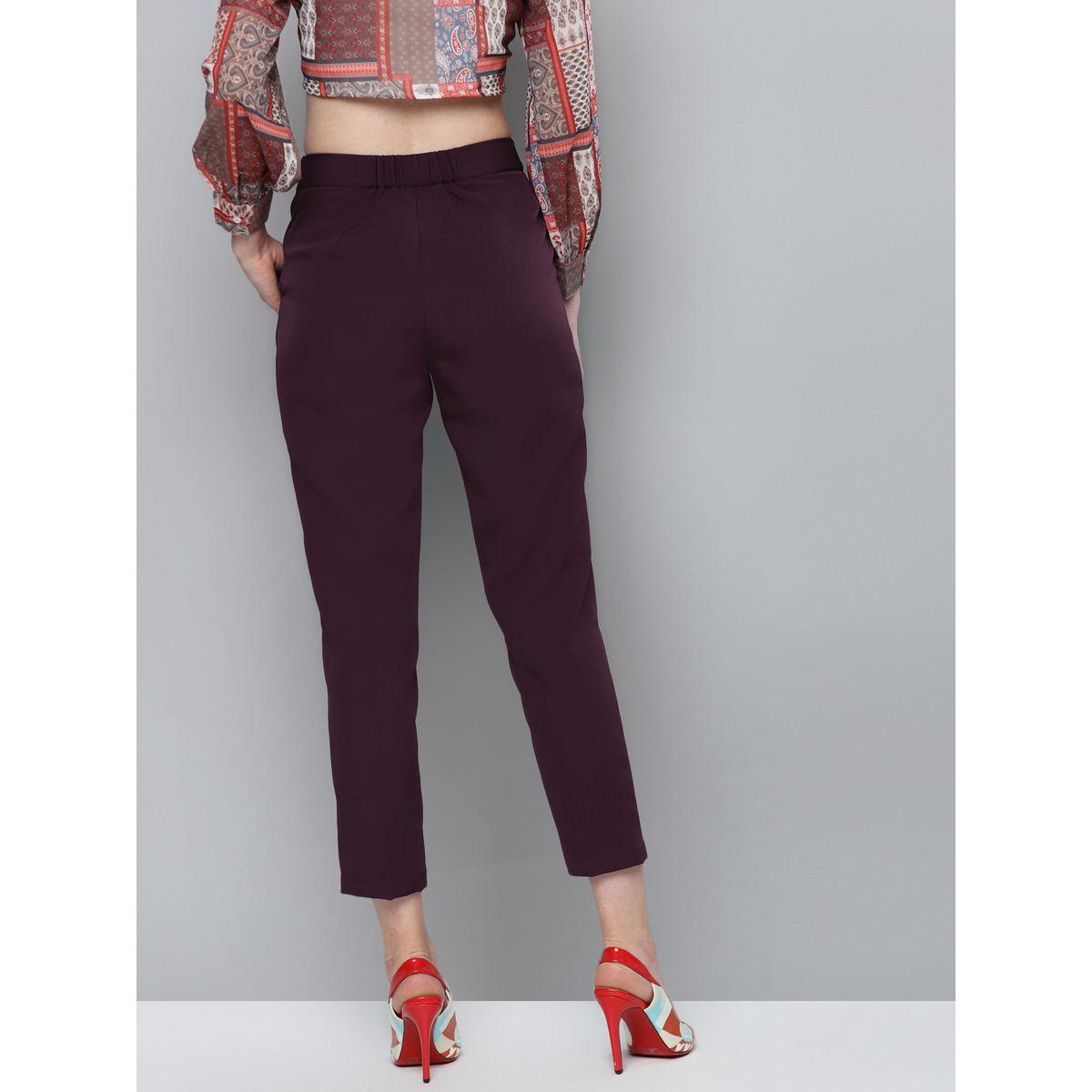 بنطال سادة بقصة مستدقة ساسافراس × ستايلي-women-clothing-bottoms-trousers-image-3