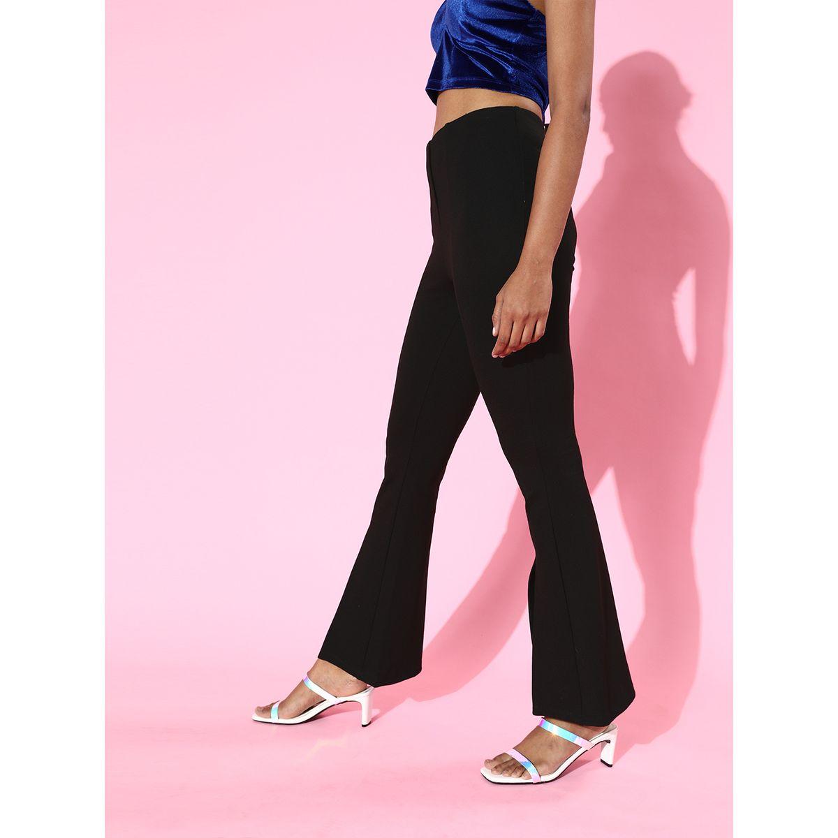 بنطال سادة بخصر عالي ساسافراس × ستايلي-women-clothing-bottoms-trousers-image-2