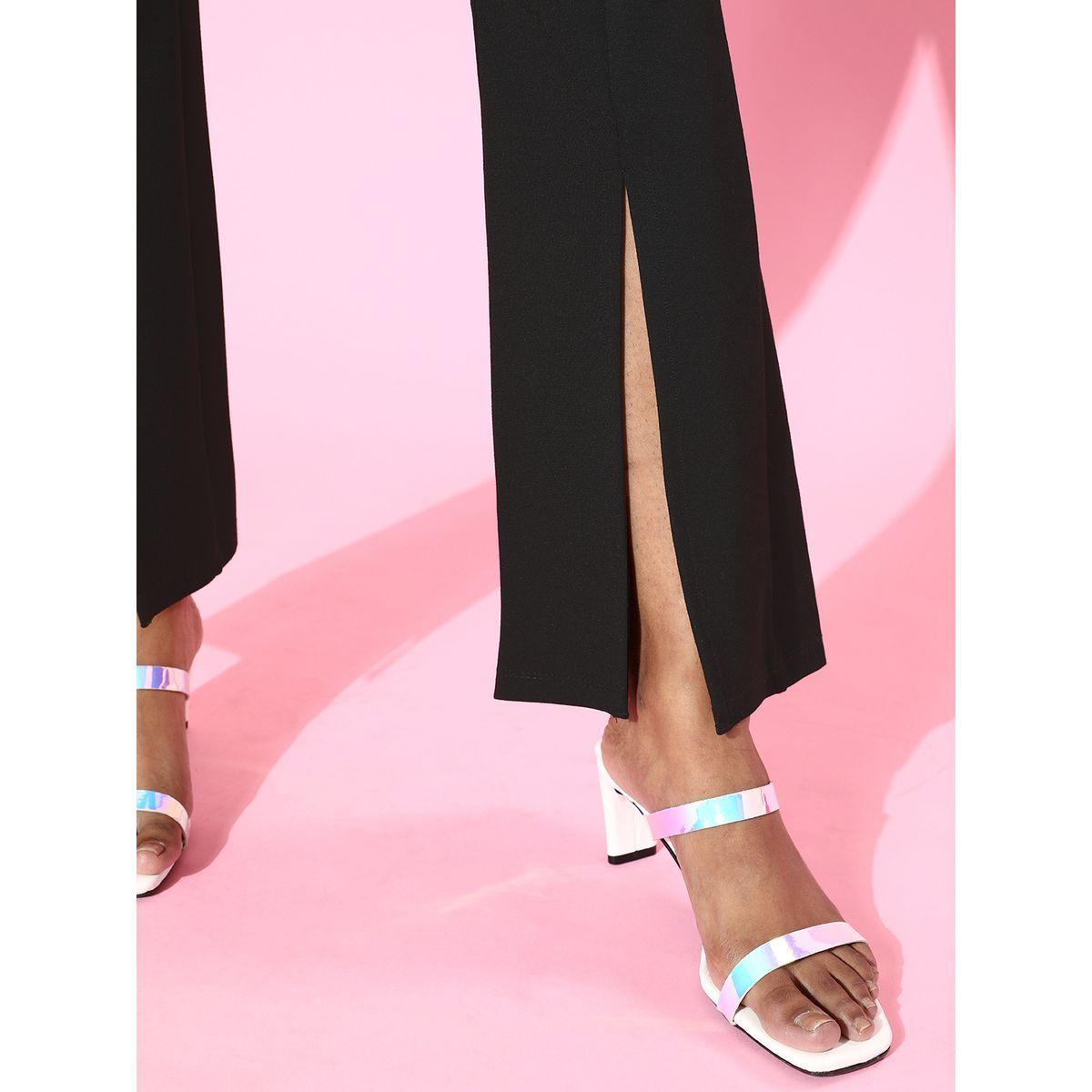 بنطال سادة بخصر عالي ساسافراس × ستايلي-women-clothing-bottoms-trousers-image-5