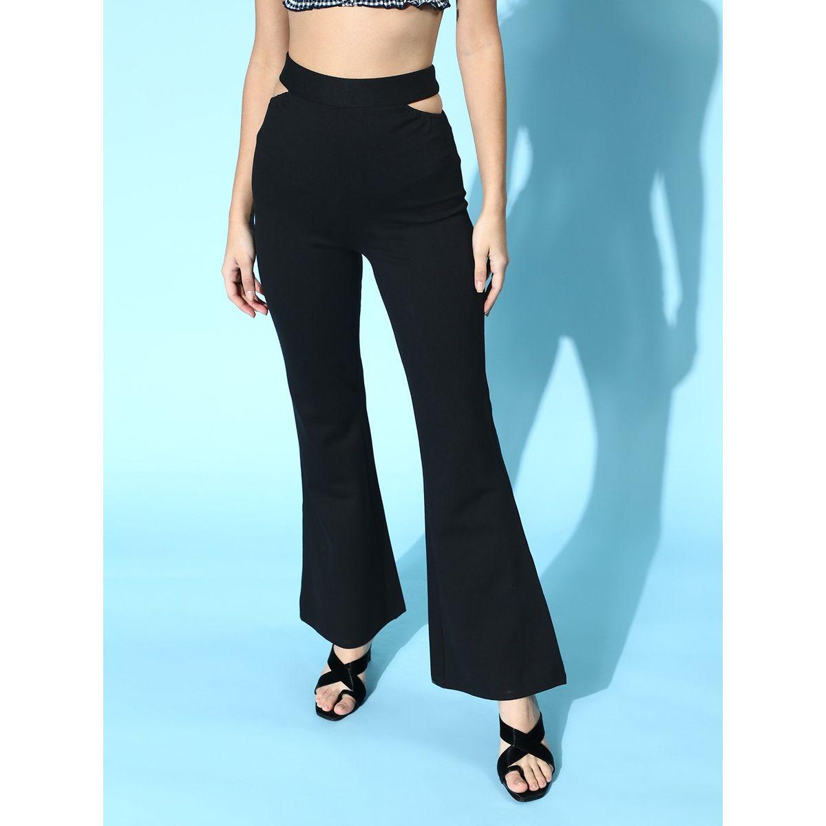 بنطال سادة مزين بفتحات ساسافراس × ستايلي-women-clothing-bottoms-trousers-image-1