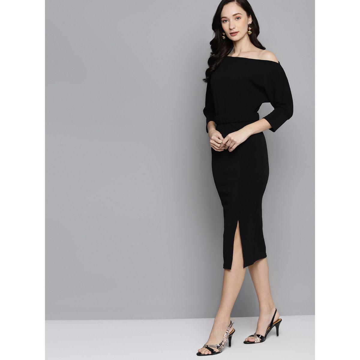 Sassafras X Styli Drop Shoulder Self Belted Midi Dress-women-clothing-dresses-image-2