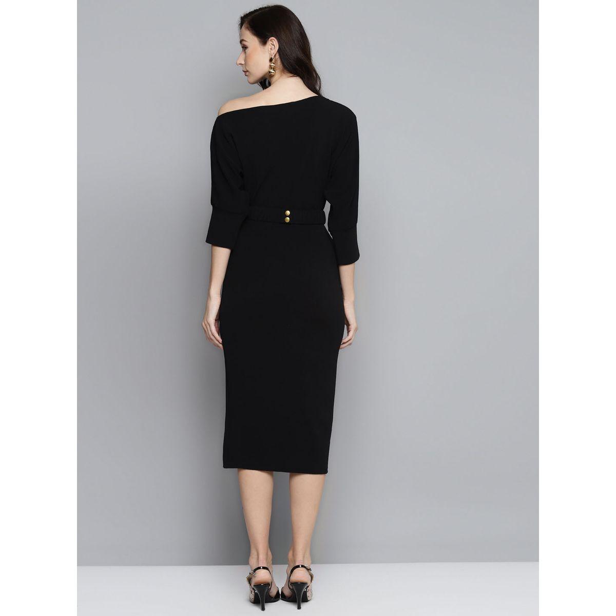 Sassafras X Styli Drop Shoulder Self Belted Midi Dress-women-clothing-dresses-image-3