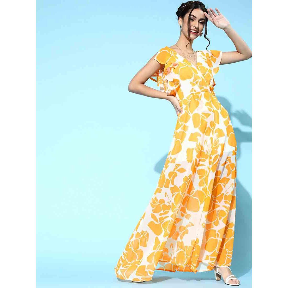 Sassafras X Styli Floral Print Frill Sleeve Maxi Dress-women-clothing-dresses-image-1