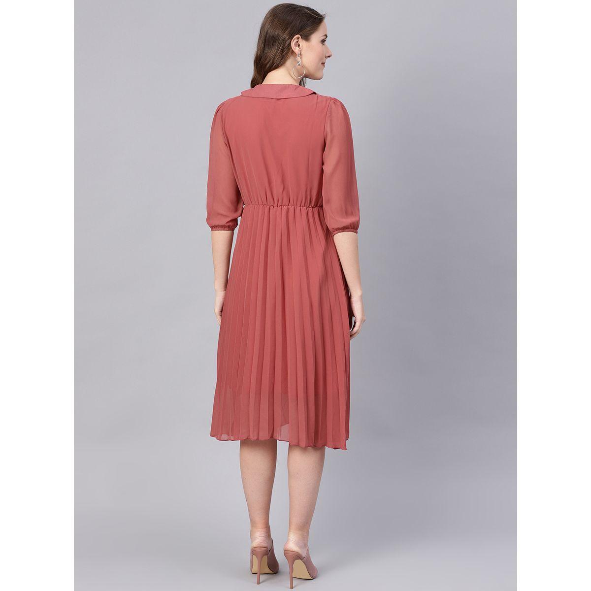 فستان ميدي بياقة بيتر بان ساسافراس × ستايلي-women-clothing-dresses-image-3